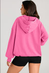 Explore More Collection - Pocketed Half Zip Long Sleeve Hoodie