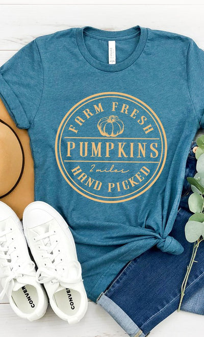 Explore More Collection - Farm Fresh Pumpkins Circle Graphic Tee