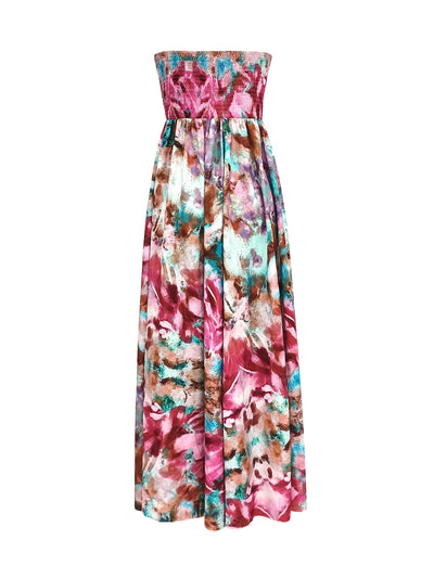 Explore More Collection - Smocked Printed Sleeveless Maxi Dress