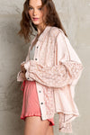 Explore More Collection - POL Oversize Lace Button-Down Shirt