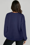 Explore More Collection - High-Low Round Neck Long Sleeve Sweatshirt