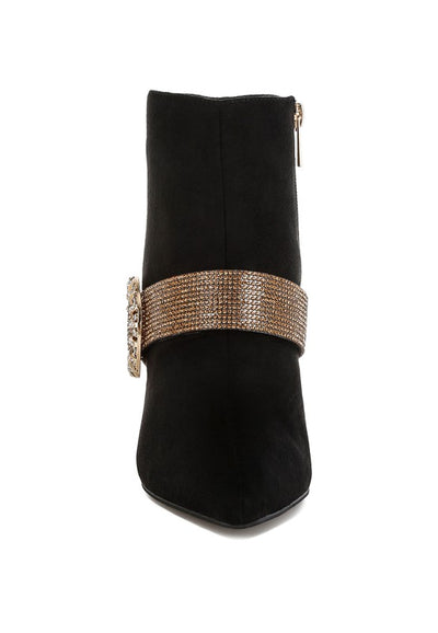 Explore More Collection - Asagao Diamante & Rhinestones Strap Boots