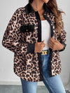 Explore More Collection - Leopard Collared Neck Button Up Shacket