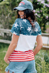 Explore More Collection - US Flag Round Neck Short Sleeve T-Shirt