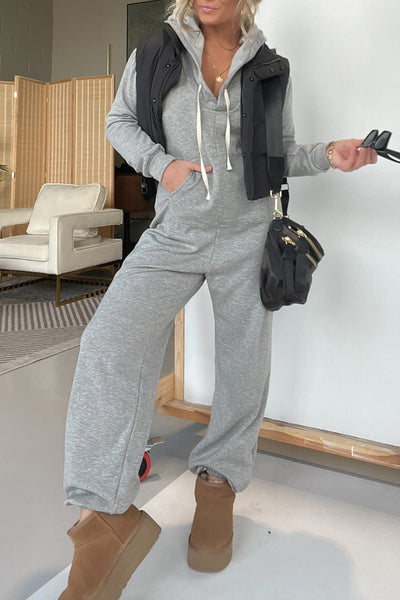 Explore More Collection - Full Size Drawstring Long Sleeve Jumpsuit