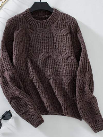 Explore More Collection - Round Neck Long Sleeve Sweater