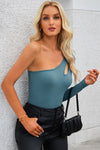 Explore More Collection - Cutout One Shoulder Long Sleeve Bodysuit