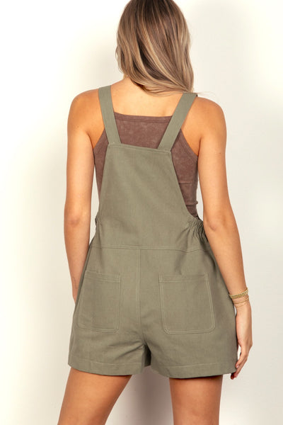 Explore More Collection - VERY J Adjustable Suspender Overalls with Pockets