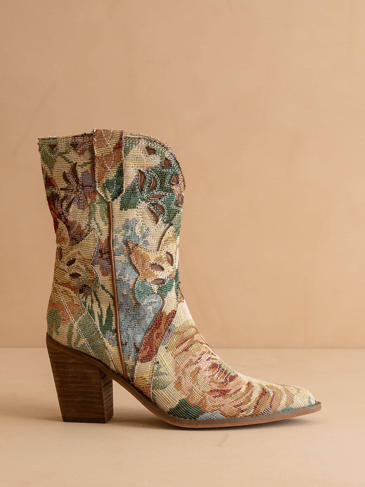 The Sorrel | Floral Tapestry Western Bootie: FLORAL / 6