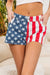 Explore More Collection - BiBi US Flag Print Denim Shorts