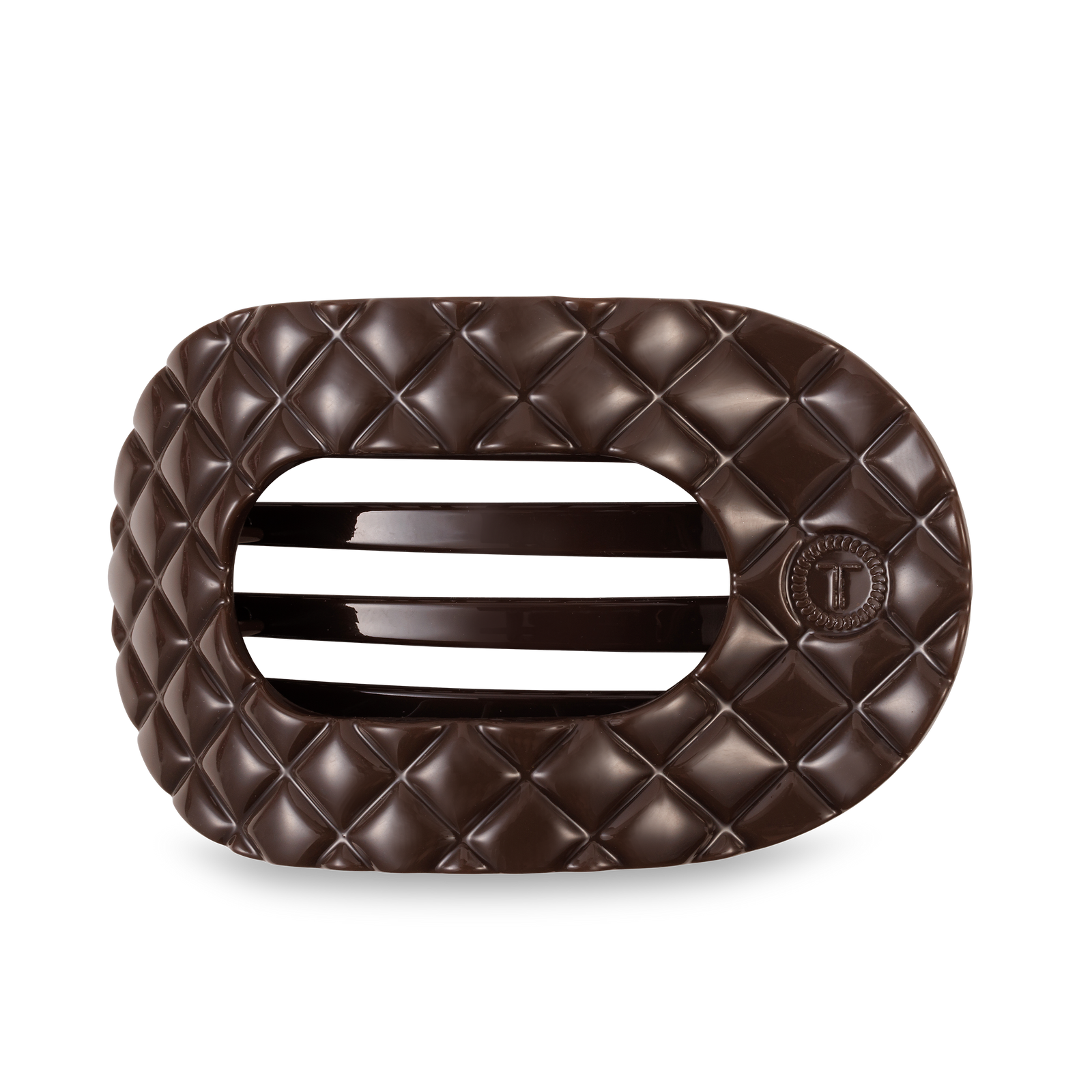 Flat Round Hair Clip | Large | Truly Taupe Quilted