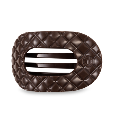 Flat Round Hair Clip | Large | Truly Taupe Quilted