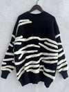 Explore More Collection - Contrast Round Neck Long Sleeve Sweater