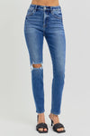 Explore More Collection - RISEN Full Size High Rise Ankle Skinny Knee Distressed Jeans