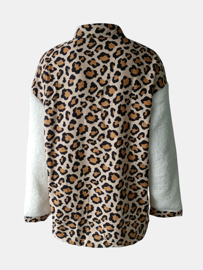 Explore More Collection - Fuzzy Button Up Long Sleeve Jacket