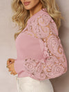 Explore More Collection - Lace Round Neck Long Sleeve T-Shirt