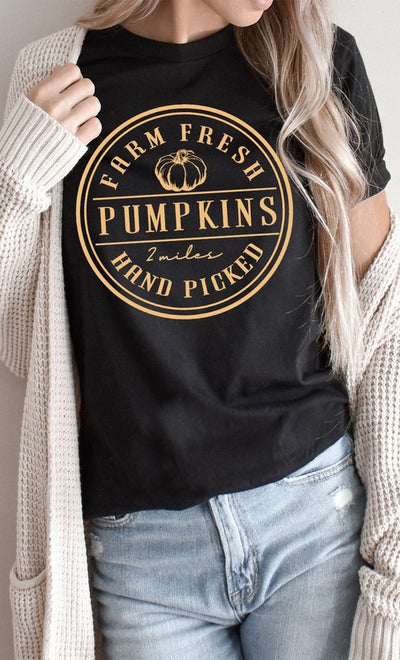 Explore More Collection - Farm Fresh Pumpkins Circle Graphic Tee