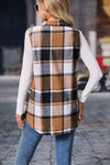 Explore More Collection - Plaid Button Up Vest Coat