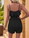 Explore More Collection - Ruffled Surplice Spaghetti Strap Romper