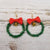 Wreath Hoop Christmas Earrings