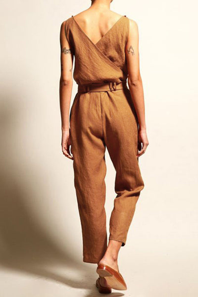 Explore More Collection - Full Size Surplice Sleeveless Jumpsuit