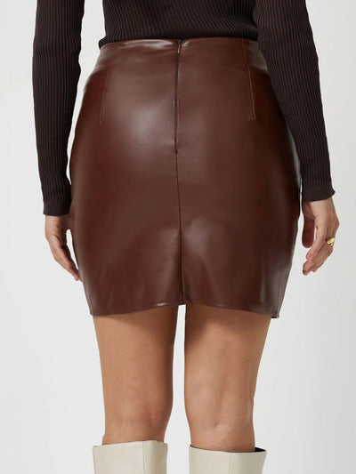 Explore More Collection - Ruched Asymmetrical Hem Skirt