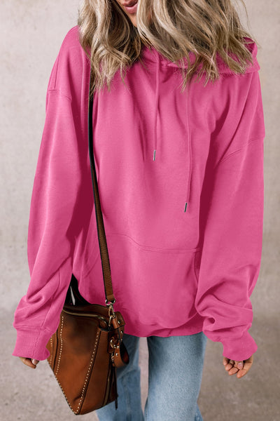 Explore More Collection - Drawstring Pocketed Long Sleeve Hoodie