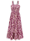 Explore More Collection - Smocked Printed Square Neck Sleeveless Dress