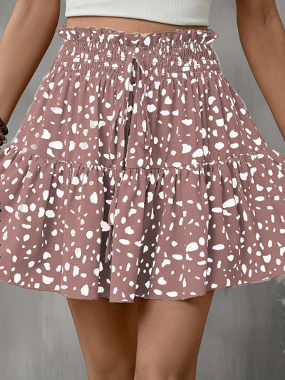 Explore More Collection - Frill Tied Printed Mini Skirt