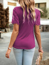 Explore More Collection - Lace Detail Round Neck Short Sleeve T-Shirt