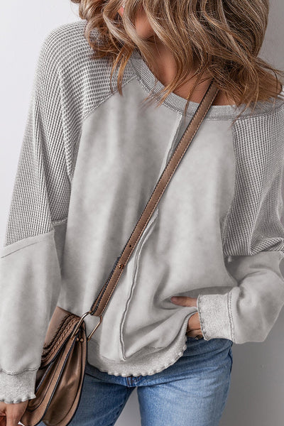 Explore More Collection - Exposed Seam Long Sleeve Sweatshirt