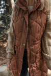 Explore More Collection - Pocketed Zipper and Button Vest Coat