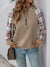 Explore More Collection - Perfee Plaid Half Zip Long Sleeve Texture Sweatshirt