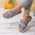 Explore More Collection - Denim Open Toe Buckle Sandals