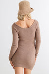 Explore More Collection - HERA COLLECTION Fluffy Bow Cut-Out Detail Long Sleeve Mini Dress