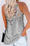 Explore More Collection - Printed Round Neck Sleeveless Top