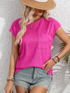 Explore More Collection - Round Neck Cap Sleeve Blouse