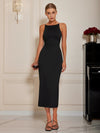 Explore More Collection - Round Neck Wrap Midi Cami Dress