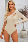 Explore More Collection - Cutout One Shoulder Long Sleeve Bodysuit