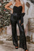 Explore More Collection - Bow Sequin Wide Leg Jumpsuit