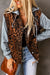 Explore More Collection - Leopard Distressed Drawstring Hooded Denim Jacket