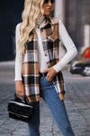 Explore More Collection - Plaid Button Up Vest Coat