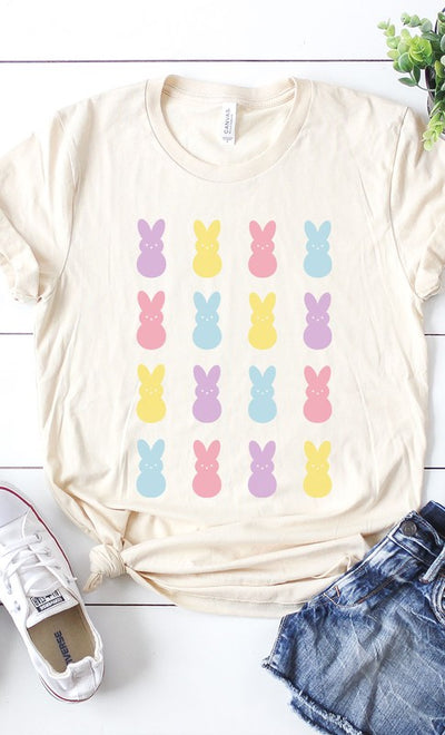 Explore More Collection - Peeps Bunnys Grid Graphic Tee