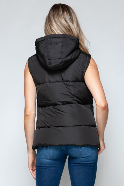 Explore More Collection - Snobbish Snap and Zip Closure Hooded Vest