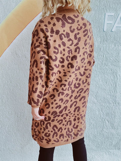 Explore More Collection - Leopard Round Neck Long Sleeve Sweater