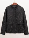 Explore More Collection - Sequin Detail Pocketed Long Sleeve Jacket