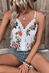 Explore More Collection - Lace Detail Printed V-Neck Cami