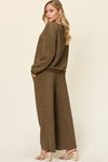 Explore More Collection - Double Take Full Size Texture Long Sleeve Top and Pants Set