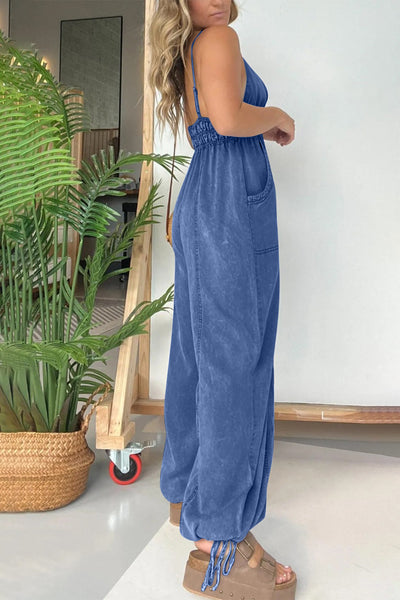 Explore More Collection - Full Size Spaghetti Strap Jumpsuit with Pockets