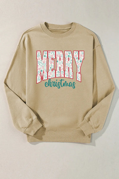 Explore More Collection - MERRY CHRISTMAS Round Neck Long Sleeve Sweatshirt